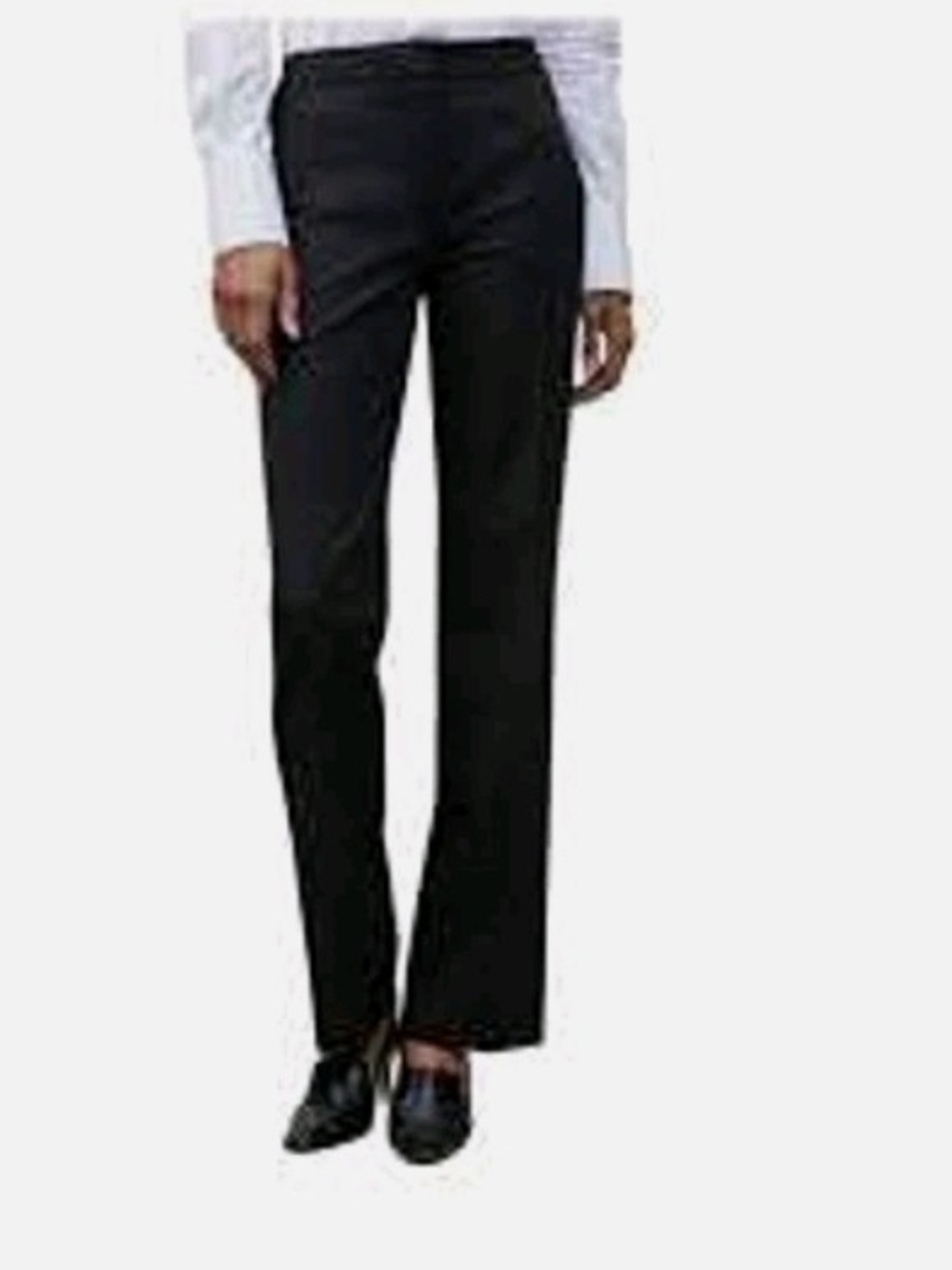 Lafayette 148 Dress Pants Women 16P Black Virgin Wool Straight Luxury Career